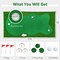 Green Golf Putting Green PP Rubber 3 Holes Complete Accessory Set Portable